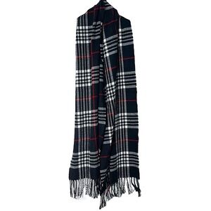 3/$20💥 Plaid Scarf | Black, Red, & White Plaid Scarf w/ Tassels | NWOT